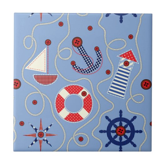 Carreau Conception nautique de patchwork (Devant)