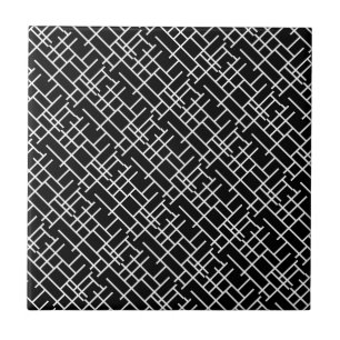 Carreau Conception noire mignonne d'abrégé sur blanc