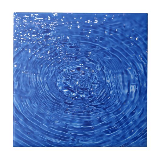 Carreau Conception onduleuse bleue de l'eau (Devant)