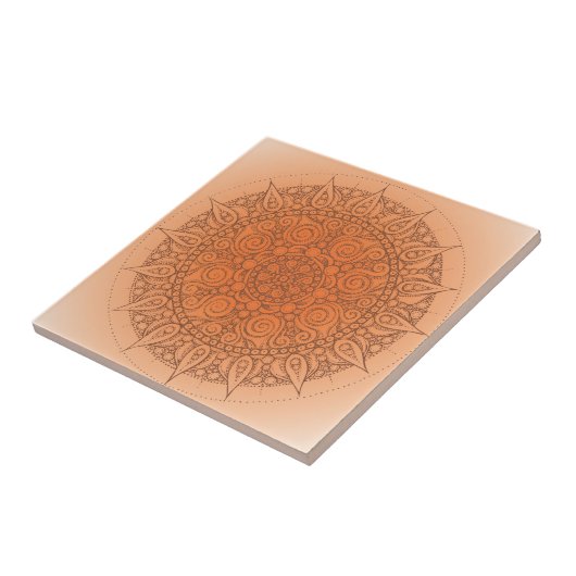 Carreau Conception orientale assez orange (Côté)