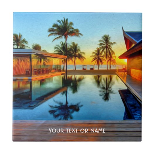 Carreau Conception Personnalisée Avec Votre Propre Texte E (Devant)