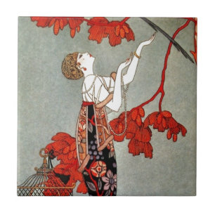 Carreau Conception rouge de Madame art déco