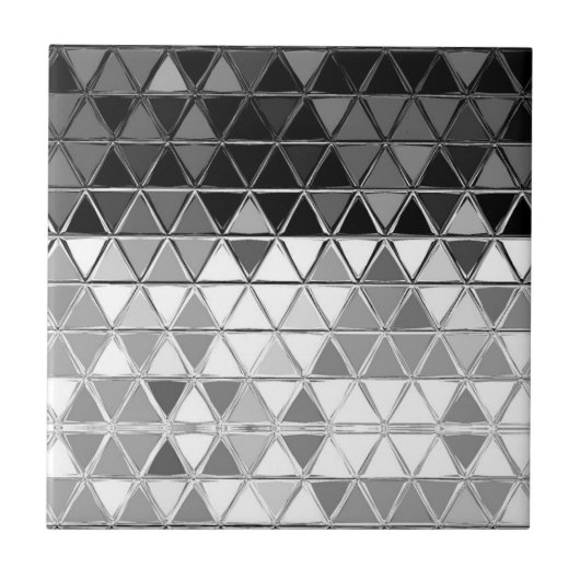 Carreau Conception triangulaire en mosaïque blanche et noi (Devant)