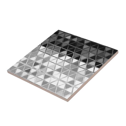 Carreau Conception triangulaire en mosaïque blanche et noi (Côté)