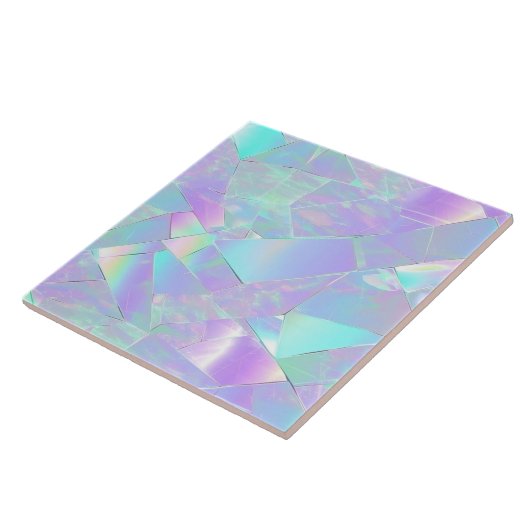Carreau Conception turquoise et violette Iridescente (Côté)
