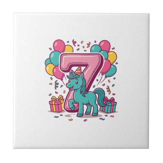 Carreau Conception vectorielle de poney mignon pour la fêt (Devant)