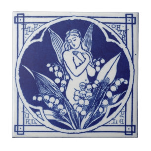 Carreau Conception vintage bleue et blanche de la tuile