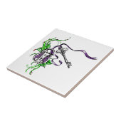 Carreau Conception vintage de clé et verrou violet (Côté)