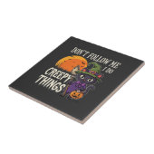 Carreau Conceptions de chat de sorcière d'Halloween créatu (Côté)