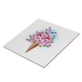 Carreau Cône rose Sakura crème glacée gaufre (Côté)