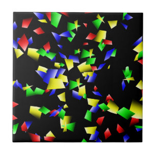 Carreau Confetti de fête - Arrière - plan noir