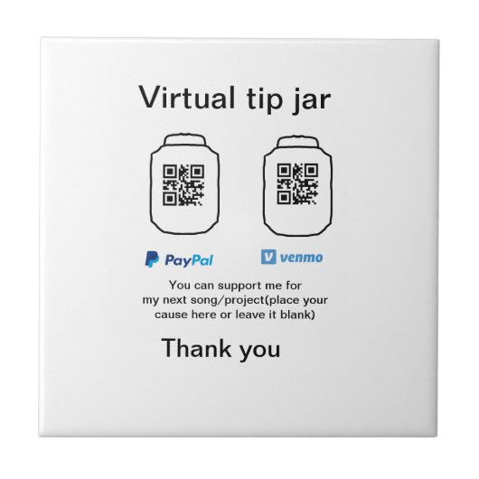 Carreau Conseil virtuel jar q r code argent don PayPal ven (Devant)