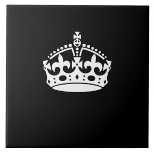 Carreau CONSERVER CALME COURONNE sur la décoration noire