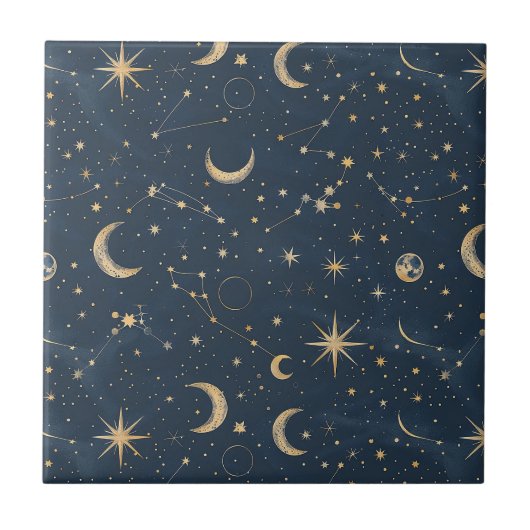 Carreau Constellation céleste - Nuit étoilée (1) (Devant)
