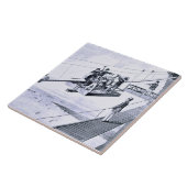 Carreau Construction de pont de Brooklyn, New York (litho) (Côté)