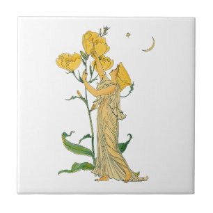 Carreau Conte de fées vintage, Primevère, Walter Crane