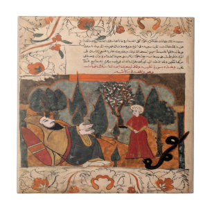Carreau Conte de serpent de la renaissance indienne de fil