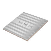 Carreau Contemporain Faux Argent Ombre Gris (Côté)