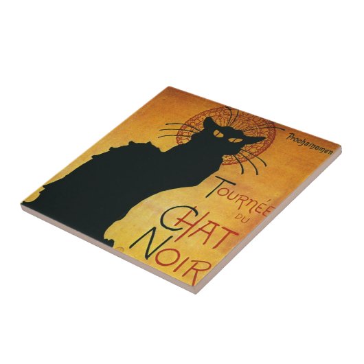 Carreau Conversation Noir - Chat noir (Côté)