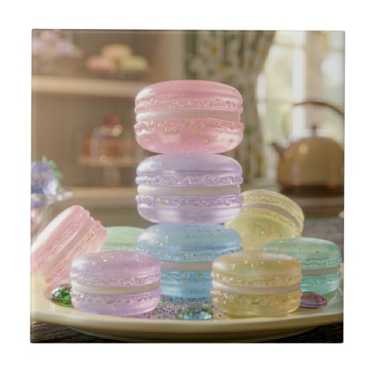 Carreau Cookies Macaron en Verre Pastel (Devant)