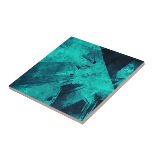 Carreau Cool Abstrait Jagged Blue Art (Côté)