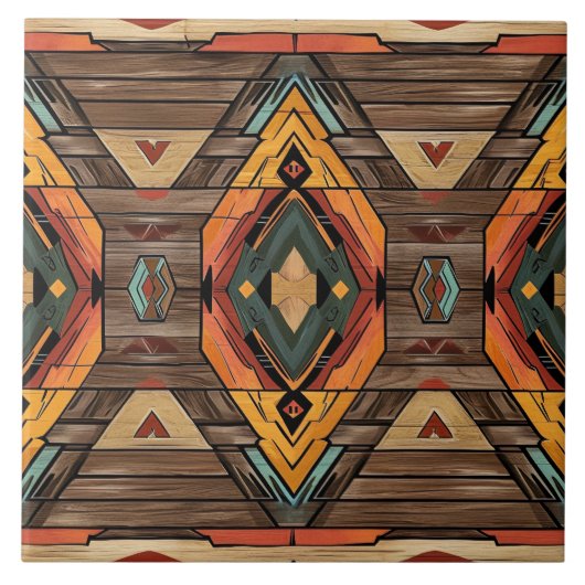 Carreau Cool Aztec faux bois (Devant)