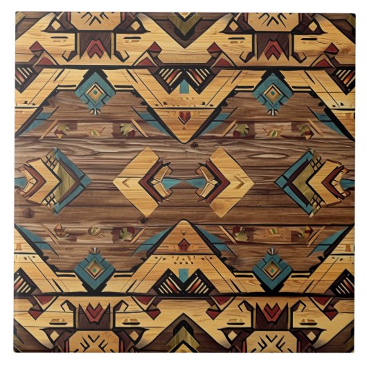 Carreau Cool Aztec faux bois (Devant)