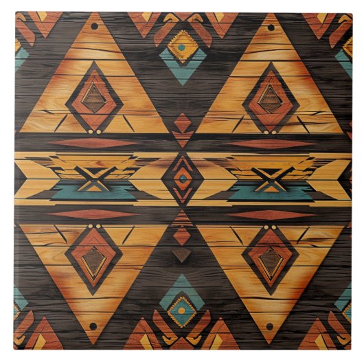 Carreau Cool Aztec faux bois (Devant)