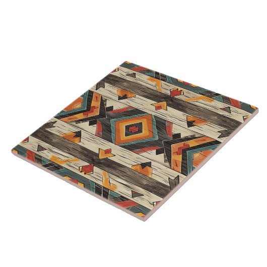 Carreau Cool Aztec faux bois (Côté)