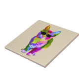 Carreau Cool Cat pop art avec lunettes de soleil (Côté)