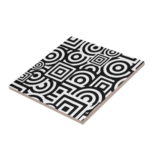 Carreau Cool de formes noir et blanc (Côté)