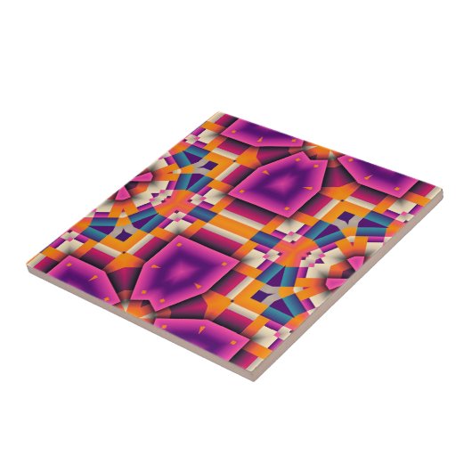 Carreau Cool kaléidoscope violet orange (Côté)