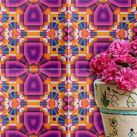 Carreau Cool kaléidoscope violet orange