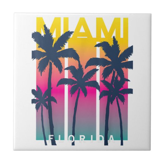 Carreau Cool Miami Florida Graphic Design Tee - shirts, I  (Devant)