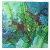 Carreau Cool Moderne Abstrait Acrylique Art céramique Carr (Devant)