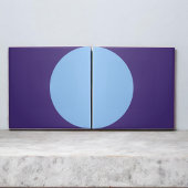 Carreau Cool moderne demi-cercle bleu rétro mi-siècle