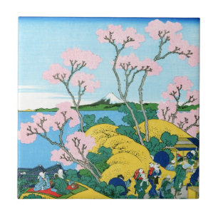 Carreau Cool oriental japonais Hokusai Fuji View paysage