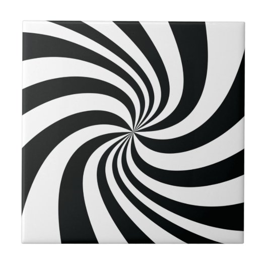 Carreau Cool psychédélique Noir Blanc Frotl Trippal Spiral (Devant)