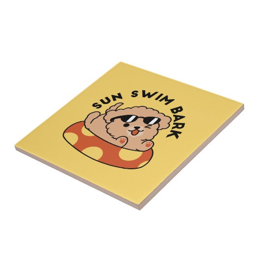 Carreau Cool Summer Chien Flottant - Jolie Puppy Pool Part (Côté)