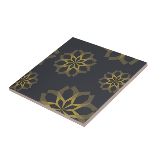 Carreau Cool, vert, unique, fleur moderne et tendance abst (Côté)