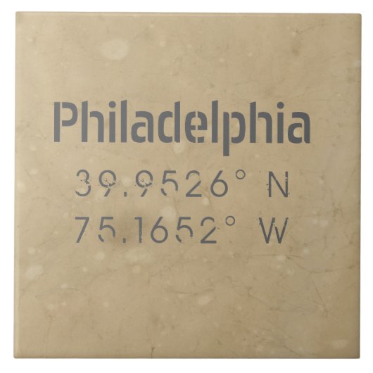 Carreau Coordonnées de la carte de Philadelphie urbaine (Devant)