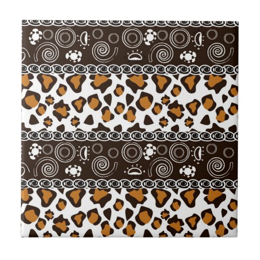 Carreau Copie africaine avec le motif de peau de guépard (Devant)