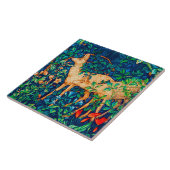 Carreau Copie de tapisserie de cerfs communs de forêt de (Côté)