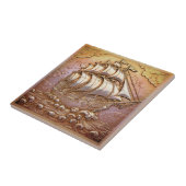 Carreau Copper Metallic Iridescent Sailing Ship ID1223 (Côté)