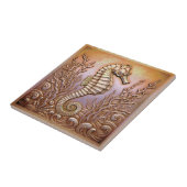 Carreau Copper Metallic Iridescent Seahorse ID1223 (Côté)