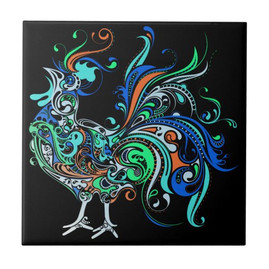 Carreau Coq au néon (Devant)