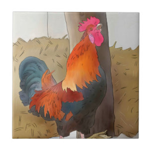 Carreau coq chantant