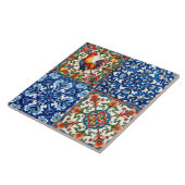 Carreau Coq coloré, Méditerranée, mosaïque, citron, (Côté)