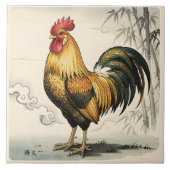 Carreau Coq doré art japonais (Devant)