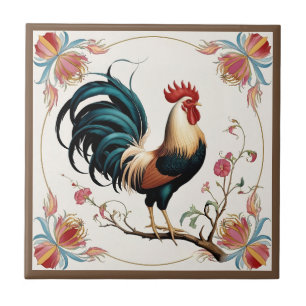 Carreau Coq en Fleur